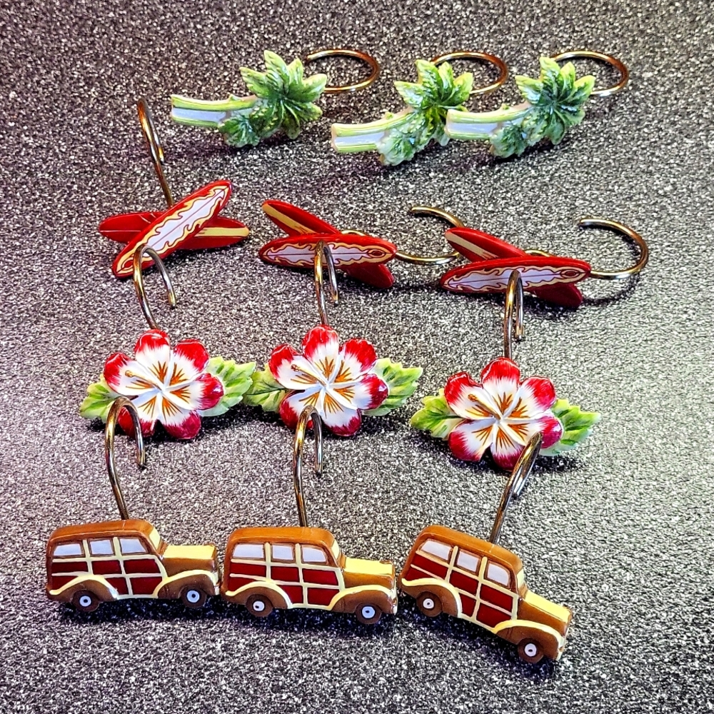 Shower Curtain Hooks Surf Style